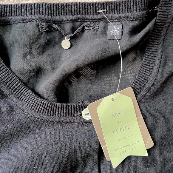 NWT Anthropologie Knitted and Knotted Black Lace Cardigan Size M - Picture 6 of 9